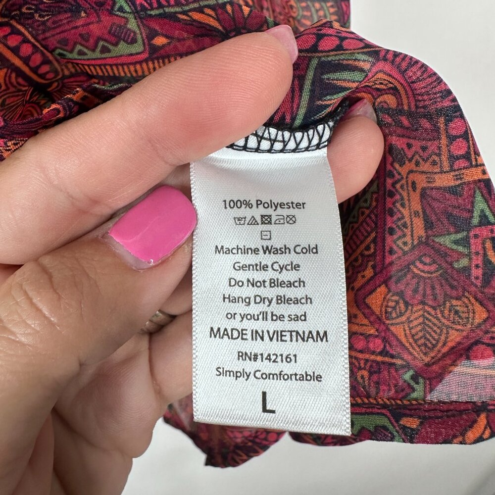 2/$30 LuLaRoe Monroe Open Kimono Cover-up Duster Tribal Print Large #A1634 - Picture 6 of 7